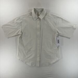 Rhone Highline Oversized Button Down Shirt Women’s Size Small White Beach